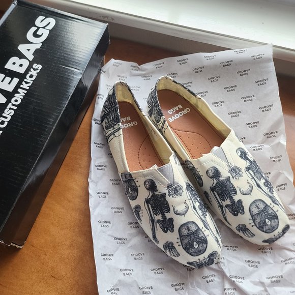 Groove Bags Shoes Nib Groove Bags Vintage Skeleton Anatomy Khaki